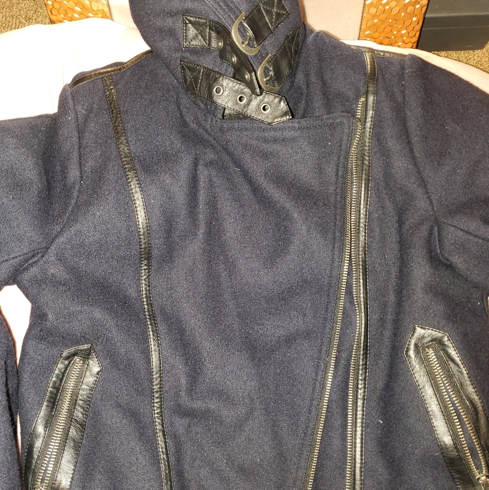 Navy Sherpa Lined Jacket - Picture 3 of 5